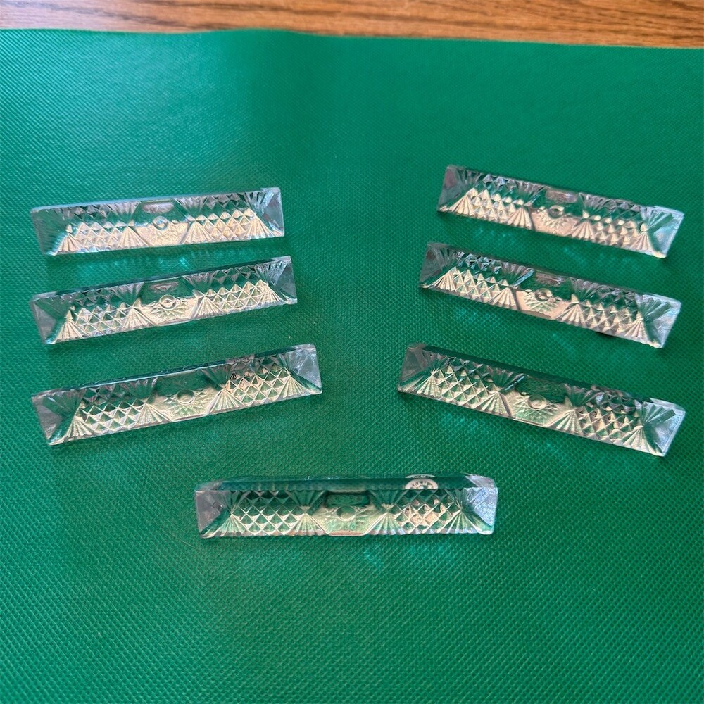 Baccarat Vintage Cut Crystal Knife Rests Set of 7 Clear Art Deco